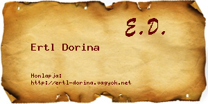 Ertl Dorina névjegykártya
